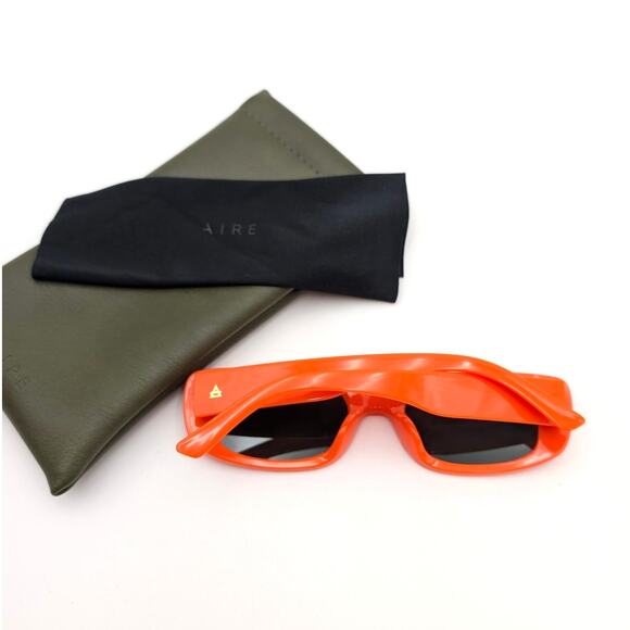 Aire Ceres Unisex Rectangle Sunglasses Neon Orange & Green Mono One Size - Picture 2 of 6
